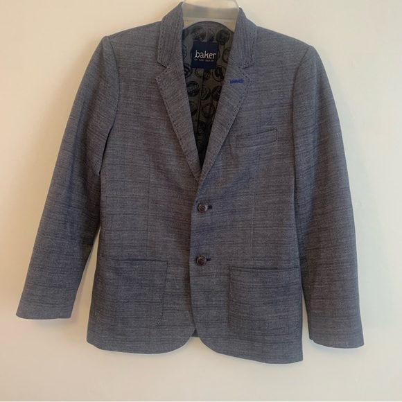 Baker by Ted Baker Anchor Sail Theme Herringbone Blazer Jacket - Picture 10 of 15